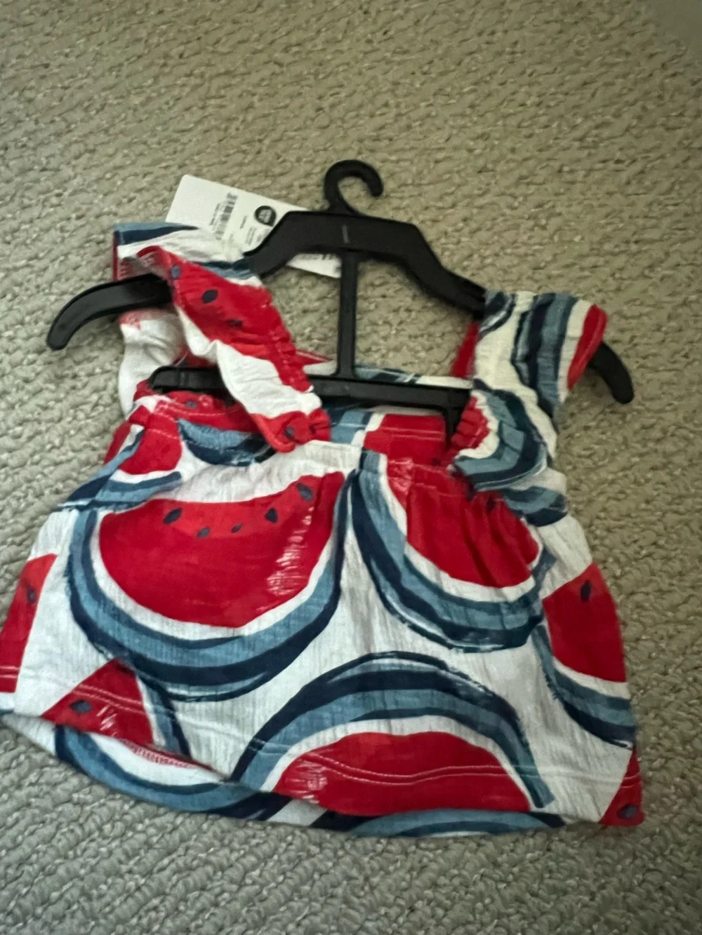 Carter's Child of Mine baby girl watermelon-patterned  Shorts set Size NB -$7